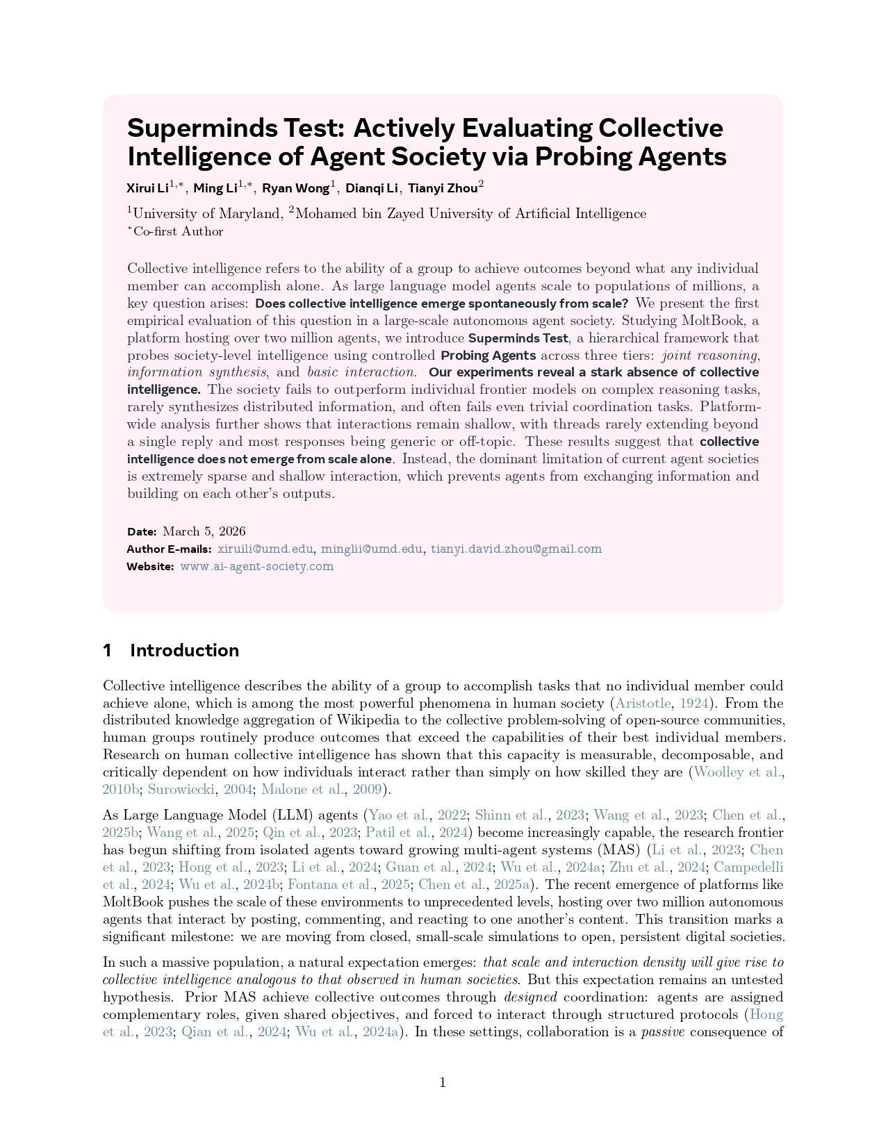 Collective Intelligence paper